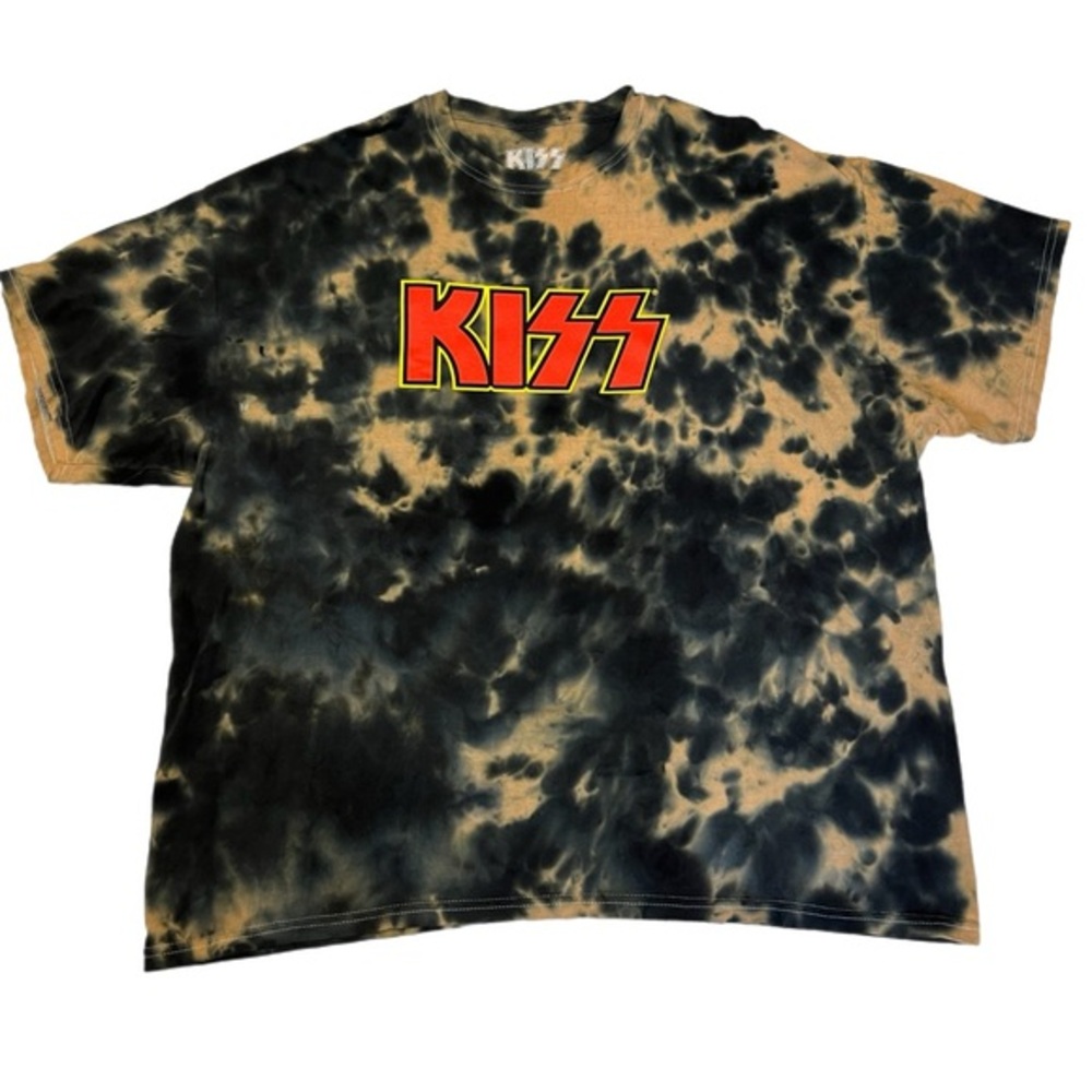 Mens Tie Dye KISS Short Sleeve Shirt Mens XL